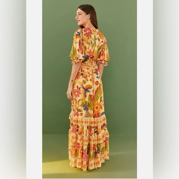 FARM Rio Yellow Tapestry Maxi Dress - Picture 2 of 4